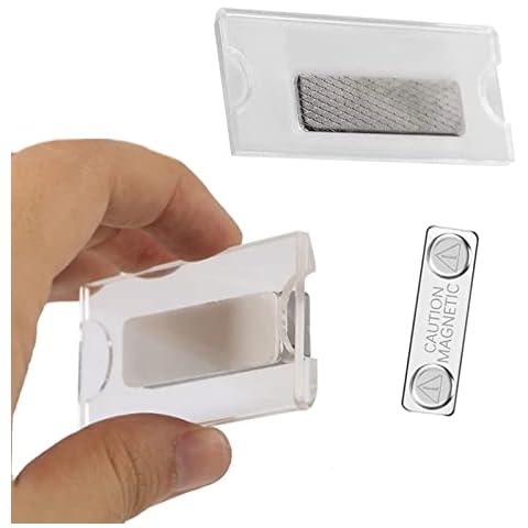 Magnetisch Namensschild, 2Pcs Namensschild Halter Magnet, Namensschilder Magnet Selbstklebend, Schilder Kleidung Metall zum Anzeigename Cover