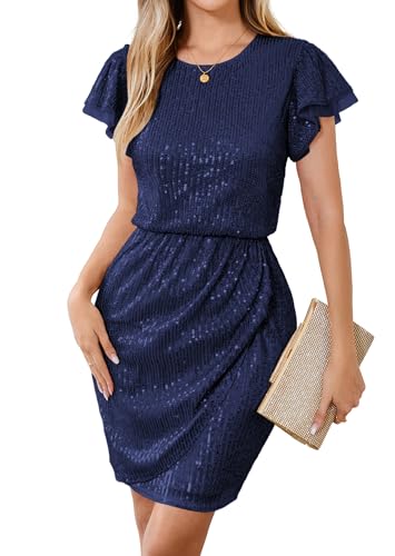 Image of GRACE KARIN Women's Sparkly Sequin Dress Cap Sleeve Party Cocktail Holiday Dress Elegant Glitter Sparkly Dresses for Women