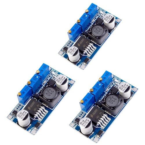 LAOMAO Convertidor de corriente continua de CC 7-35 V hasta 1,25 V-30 V, 3 A, CC/CV, módulo de suministro de energía de alta eficiencia para impresora 3D Arduino (3 unidades)