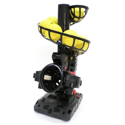 ZIJINGM Upgraded Electronic Baseball Pitching Machine, Adjustable Angles, Timer and Speed, AC Adapter or Battery Powered, Comes with 8 Dimpled Balls, for Batting and Fielding Practice of Low Level