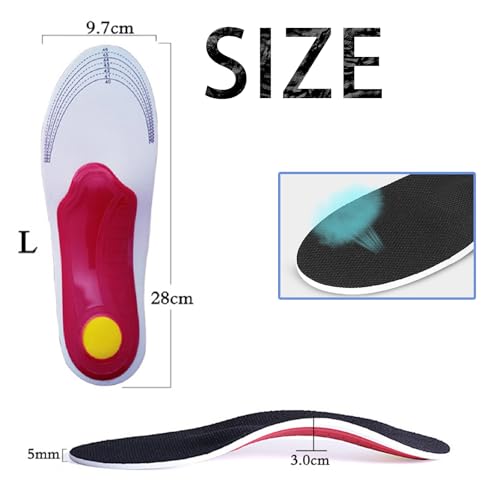Image of Arch Support for Flat Feet Insole,Cuttable Flat Foot Correction Insoles,Relieves Arch Pain,Additional Comfort and Support with Enhanced Foot Stability,Shoe Insoles for Men & Women (Black, Size for 40-46)