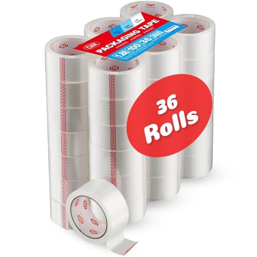 Simply Cool Packing Tape 36 Rolls, Clear Heavy Duty Shipping & Packaging Tape for Boxes, Moving, Mailing & Storage – Strong, 1.88” Wide x 100 Yards Per Roll, 3600 Yards Total