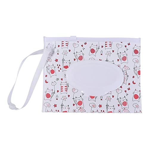 Caja de toallitas húmedas, contenedor de toallitas húmedas de dibujos animados, funda de toallitas recargables ecológica, caja de toallitas húmedas para bebé, contenedor portátil reutilizable para