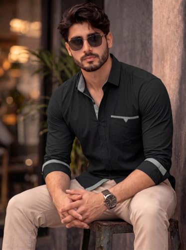 Image of Amazon Brand - INKAST Cotton Shirt for Men | Regular Fit Full Sleeve Casual Shirt | Stylish Formal Office Wear Shirts for Men | Soft Comfortable Breathable Cotton Fabric | Fashionable Office Wear