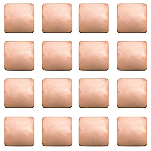 ANNALALA Copper Stamping Blanks, 15mm×15mm Square with Round Corners 24Pack, 18 Gauge