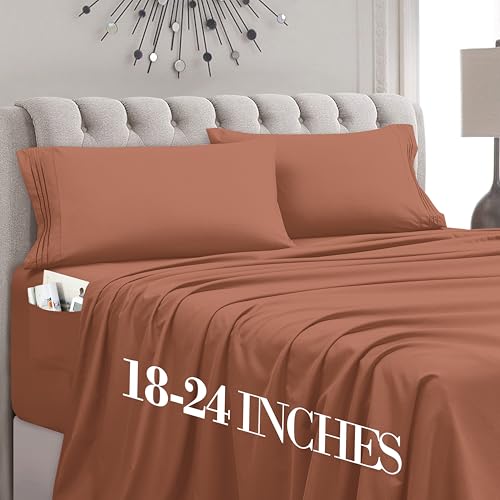 Mocassi �N�C�[���T�C�Y �x�b�h�V�[�c4�_�Z�b�g - 1800 �v���~�A�� �z�e���i�� �}�C�N���t�@�C�o�[ 18-24�C���` �G�N�X�g���f�B�[�v�|�P�b�g �{�b�N�X�V�[�c - ���O�W���A���[�\�t�g�A�ʋC���A����A�F�����h�~�A�R�[����