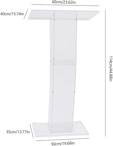 Miniatura 4 de Soporte de podio curvado acrílico desmontable móvil, podio de presentación Podio Soporte de recepción, púlpitos acrílicos transparentes para