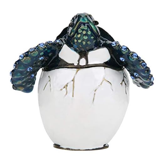 Caja de Joyería con Forma de Huevo de Tortuga de Pascua, Adorno Esmaltado, Caja de Joyería con Forma de Huevos de Tortuga de Pascua, Caja de Joyería Esmaltada de Regalo, Decoración Artesanal para Dorm