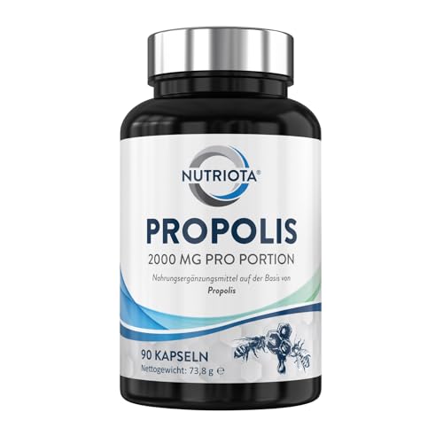 Propolis 2000mg | 90 hochdosierte Propolis Kapseln | Natürliche Unterstützung des Immunsystems - Nutriota
