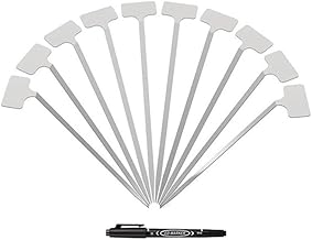Set of 10 Stainless Steel Plant Tags and Weather Resistant Markers for Outdoor Gardening