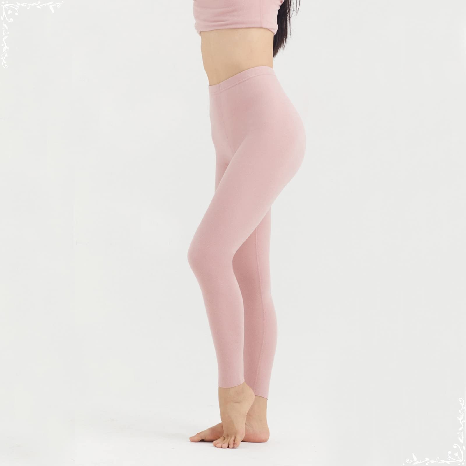 Dsnyu Long Johns for Women, Polyester Thermal Bottom, Pink Long Johns XL