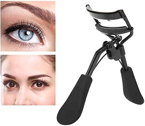 Eye Lash Curler Eyelash Curler, Professional Stainless Steel Eyelash Curler Silicone Ring Pad Eye Lash Curling Tool Fits All Eye Shape Ideal Girls(Black)