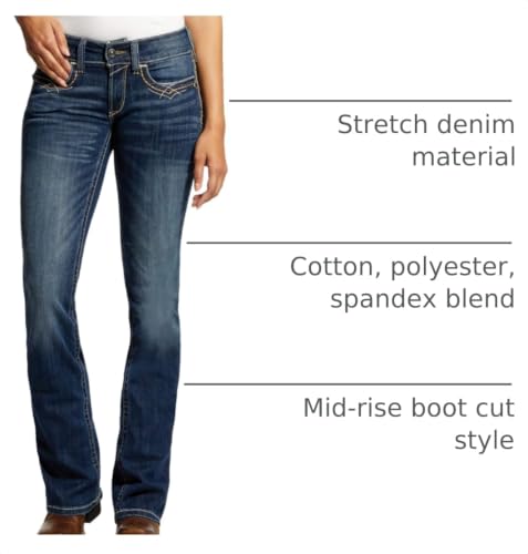 Image of ARIAT Women's Mid Rise Stretch Entwined Festival Boot Cut Jean