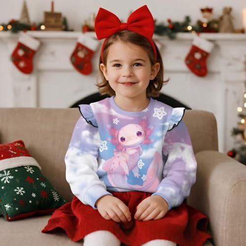 Long Sleeve Shirts for Toddler Girls Comfy Ruffle Sweatshirts for Girls Cute Fall Outfits 1-8 Years3