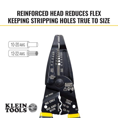 Image of Klein Tools 1009 Multi Tool, Wire Stripper /Crimper /Wire Cutter, Made in USA, Long-Nose Multi-Purpose Electrician Tool