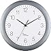 Produktbild Eurotime Funkwanduhr, 30 cm, Kunststoffgehäuse, gewölbtes Echtglas, automatische Zeitein- und Zeitumstellung von Sommer- und Winterzeit, Wanduhr für Küche und Wohnbereich, Silber, 52800-07