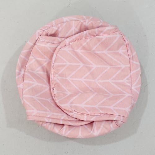 Image of Swayam Microfiber Cloth Roti Casserole | Hot Chapati Box | Washable Bread Basket | 22 cm Round Roti Basket | Geometric Design - Pink