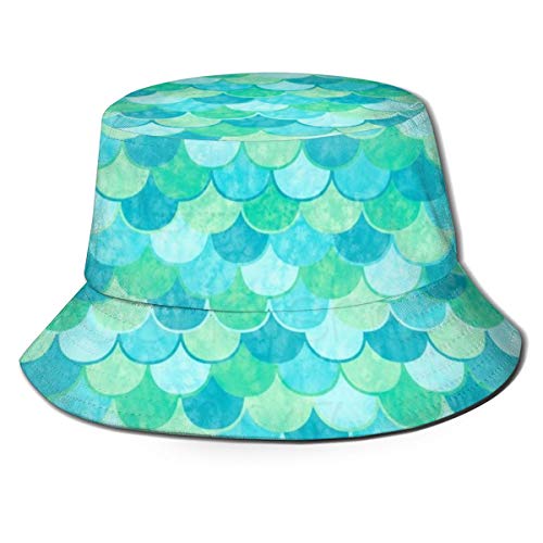 Unisex Bucket Hat, Moisture Wicking Fabric, UV Sun Protection - Mermaid Tail Fish Scale Style Unisex Bucket Hat, Moisture Wicking Fabric, UV Sun Protection - Mermaid Tail Fish Scale Style