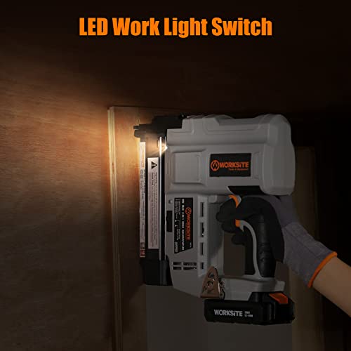 Worksite Cordless Brad Nailer, 18 Gauge 2 In 1 Cordless Nail Gun/Staple Gun With 2.0A Battery, Fast Charger, Led Light For Upholstery, Carpentry And Woodworking Projects #TOP3