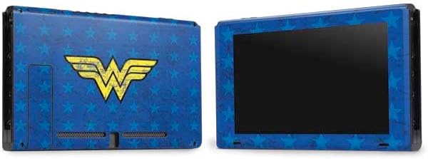 Skinit Decal Gaming Skin Compatible with Nintendo Switch Bundle - Officially Licensed DC Comics Wonder Woman Emblem on Flag Design