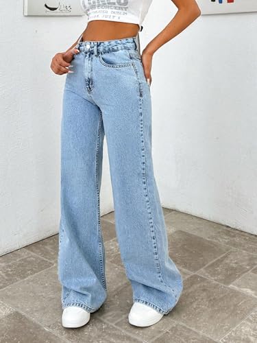 Image of Glossia Women Baggy Jeans || Women Jeans Pant || Baggy Jean's for Women's High Waist || Straight Jean's for Women's || Ladies Jean,s for Woman || Loose Jean,s for Woman Stylish (B0DSC66GZ4)