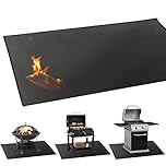 LeadCon 60 × 40 Inch Large Under Grill Mat, Fireproof Pit Mat for Grill Deck and Patio Protector, Flat Top Grill, Outdoor Charcoal, Fire Resistant Rugs for Fireplace, Reusable Fire Pit Mat…