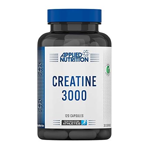 Applied Nutrition Creatine 3000 - Creatine Monohydrate Capsules 3000mg Per Serving, High Strength Supplement, Increases Physical Performance (120 Capsules - 30 Servings) Cover