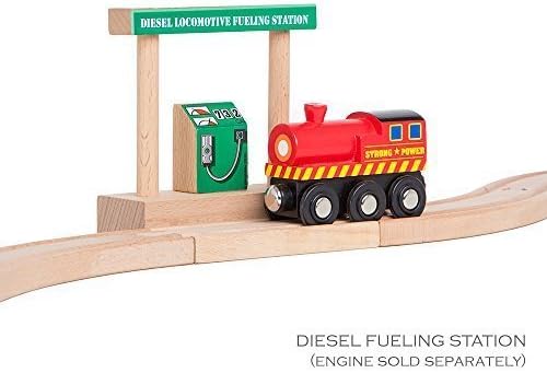 Miniatura 3 de Torre de agua, tolva de carbón, estación de combustible diésel, paquete combinado para ferrocarril de madera compatible con Thomas, Chuggington, Brio