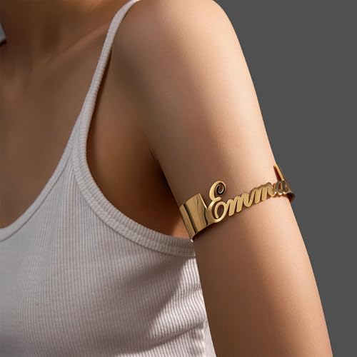 TEAMER Personalized Custom Big Name Cuff Bracelet Stainless Steel Adjustable Bracelet Unique Customized Jewelry For Women2