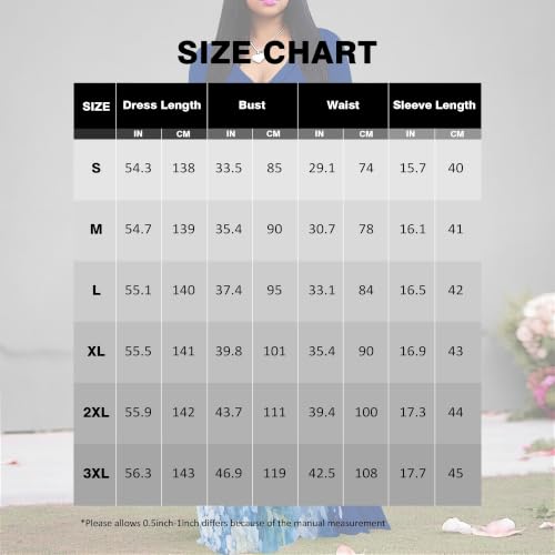 Image of Plus Size Maxi Dress for Women V Neck 3 /4 Sleeve Wrap Dress Blue S | Blue Floral Women's Maxi Dress for Mother's Day Wedding Women's Day