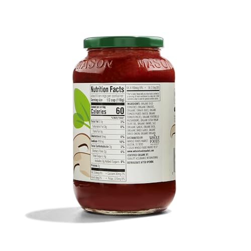 Image of 365 by Whole Foods Market, Organic Portobello Mushroom Pasta Sauce, 25 Ounce (Pack of 4)
