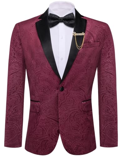 Image of Barry.Wang Velvet Mens Blazer Mardi Gras Sport Coat Brooch Regular Fit Tuxedo Peaked Lapel Suit Jacket Carnival Parade