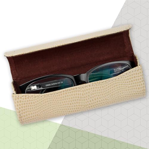 Image of Orsus Reading Glasses Hard Case, Premium PU Leather Horizontal Eyeglass Holder with Magnetic Closure for Women and Men