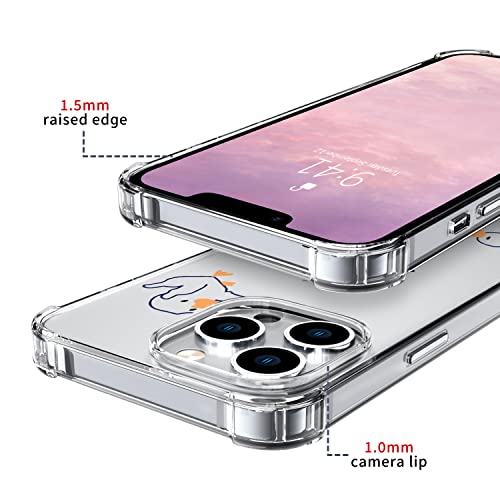 Wihytec Lovely Duck Phone Case for iPhone 14 Cute Duck Case Cover Clear Phone Case w/Four Corner Reinforced Shockproof Girly Women Phone Cover Transparent with Cute Design - image 2