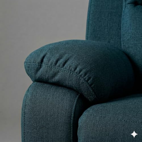 Image of Amazon Brand - Solimo Elira | Single Seater Sofa Recliner | Manual Recliner (Velvet Teal)