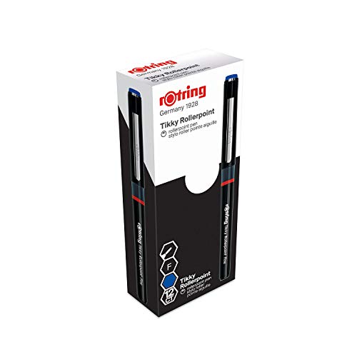 rOtring S0940720 Tikky Rollerpoint Pen Fine - Blue (Pack of 12)