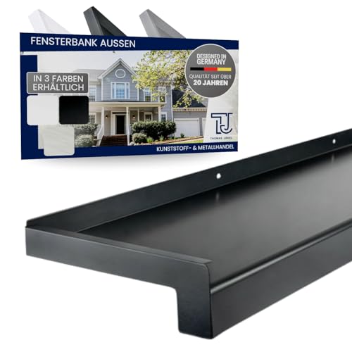 TJ Fensterbank Außen I 50 mm x 500 mm I Anthrazit RAL 7016 I Aluminium Fensterbrett mit Seitenabschluss I pflegeleichter & langlebiger Alu Fenstersims I pulverbeschichtete Außenfensterbank TJ Fensterbank Außen I 50 mm x 500 mm I Anthrazit RAL 7016 I Aluminium Fensterbrett mit Seitenabschluss I pflegeleichter & langlebiger Alu Fenstersims I pulverbeschichtete Außenfensterbank