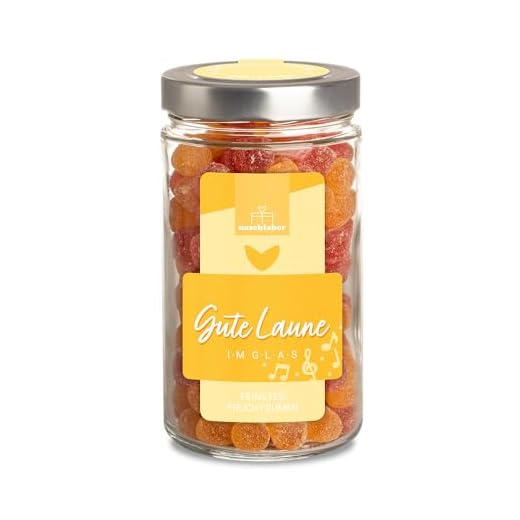 Gute Laune Im Glas 530g Fruchtgummi | Eine riesengroße Portion Gute Laune | Gummibärchen im Vorratsglas | Anti Stress | Hilfe bei schlechter Laune | Nervennahrung
