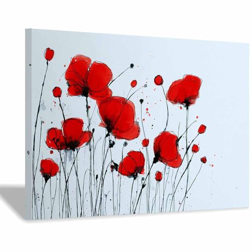 Tableau coquelicots rouges XENIOU pour insuffler de la poésie dans votre chambre