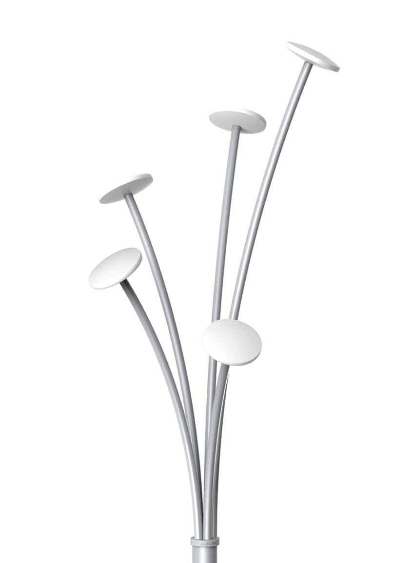 ALBA - Porte manteau - Design Gris et Blanc - Base Ø 35 cm - H 187 cm - Tube : Ø 38 mm - ABS - 5 grandes patères