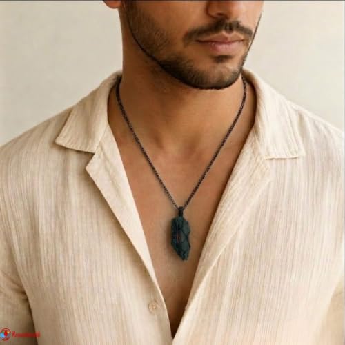 Image of REMEDYWALA Charged Energized Raw Stone Thread Cage Wrapped Pendant | Raw Stone Thread Cage Wrapped Pendant for Women and Men