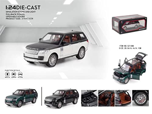 Image of Exclusive Alloy Metal Pull Back Die-cast Cars 1:24 Scale Model with Sound Light Mini Auto Toy for Kids (Colors as Per Stock)(Landroover)