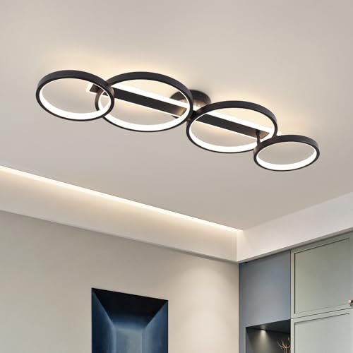 HLILCEH Modern LED Ceiling Light 60W Black Hallway Light Fixtures
