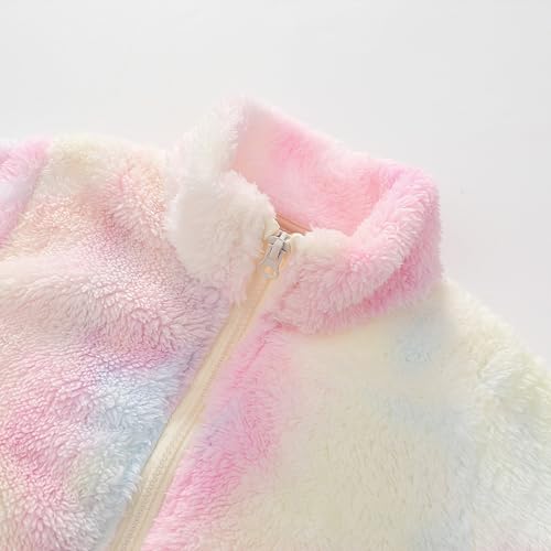 Toddler Kids Fleece Jacket Coat Girls Zip Up Warm Plush Sweater Lightweight Plush Trendy Comfort Pullover Clothes Winter3