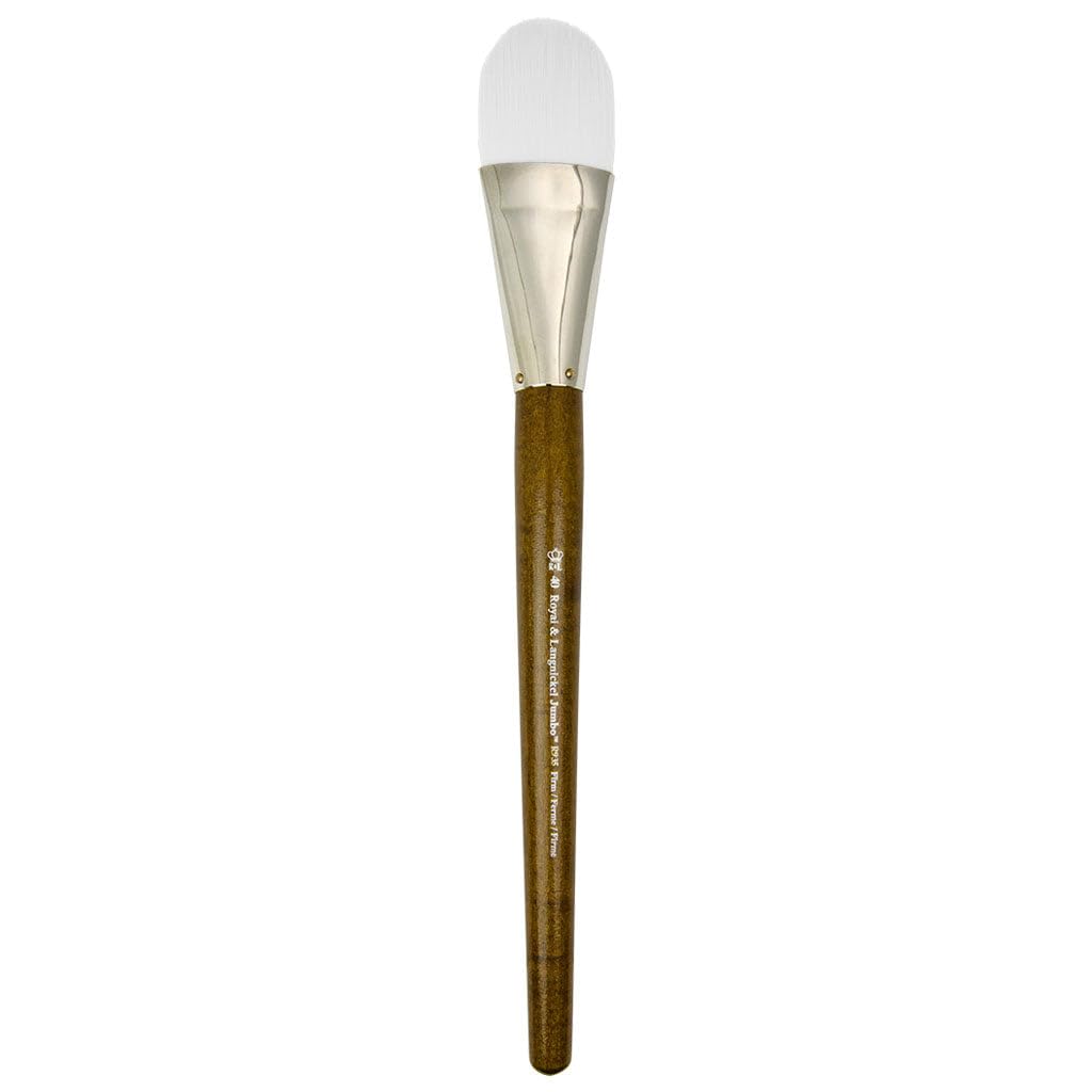 Royal & Langnickel White Jumbo Brush, Stiff Taklon, Filbert 50, R935-50