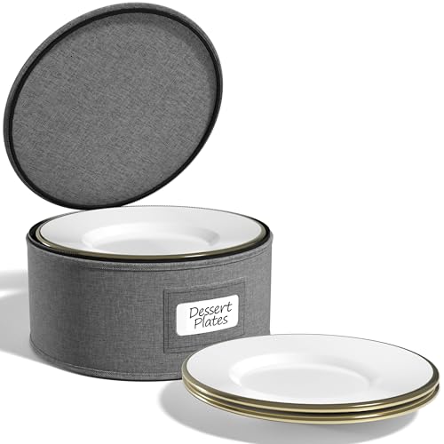 Sorbus 12-plate china storage container with felt dividers