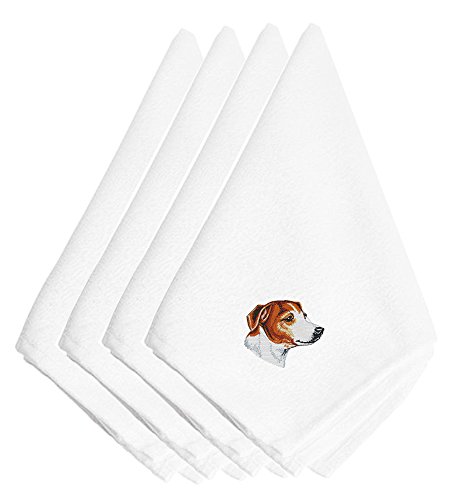 Servilletas Bordadas Jack Russell Terrier Set x4 20 in miniatura 1