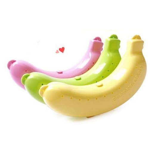 Banana Case Lunch Box Protector Container Holder Carrier Storage 3 Colours Yellow Green Pink (Yellow) by Nesa Ltd