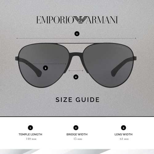 EMPORIO ARMANI EA2059 Aviator Sunglasses For Men +BUNDLE with ACCESSORY EYEWEAR KIT4