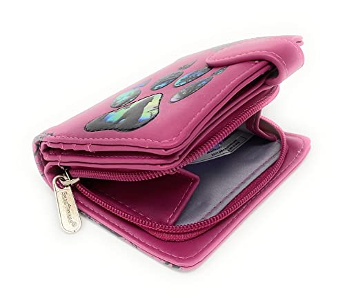 Shag Wear Wolf Paw Small Animal Wallet for Women and Teen Girls Vegan Faux Leather Pink 4.5"4